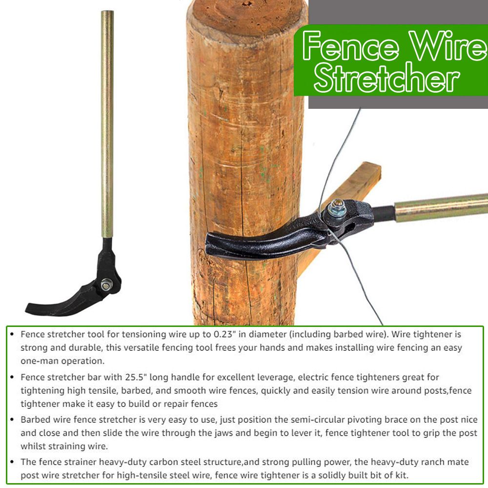 Heavy Duty Fence Wire Tensioner with Ergonomic Long Handle for Farm Ranch view 4