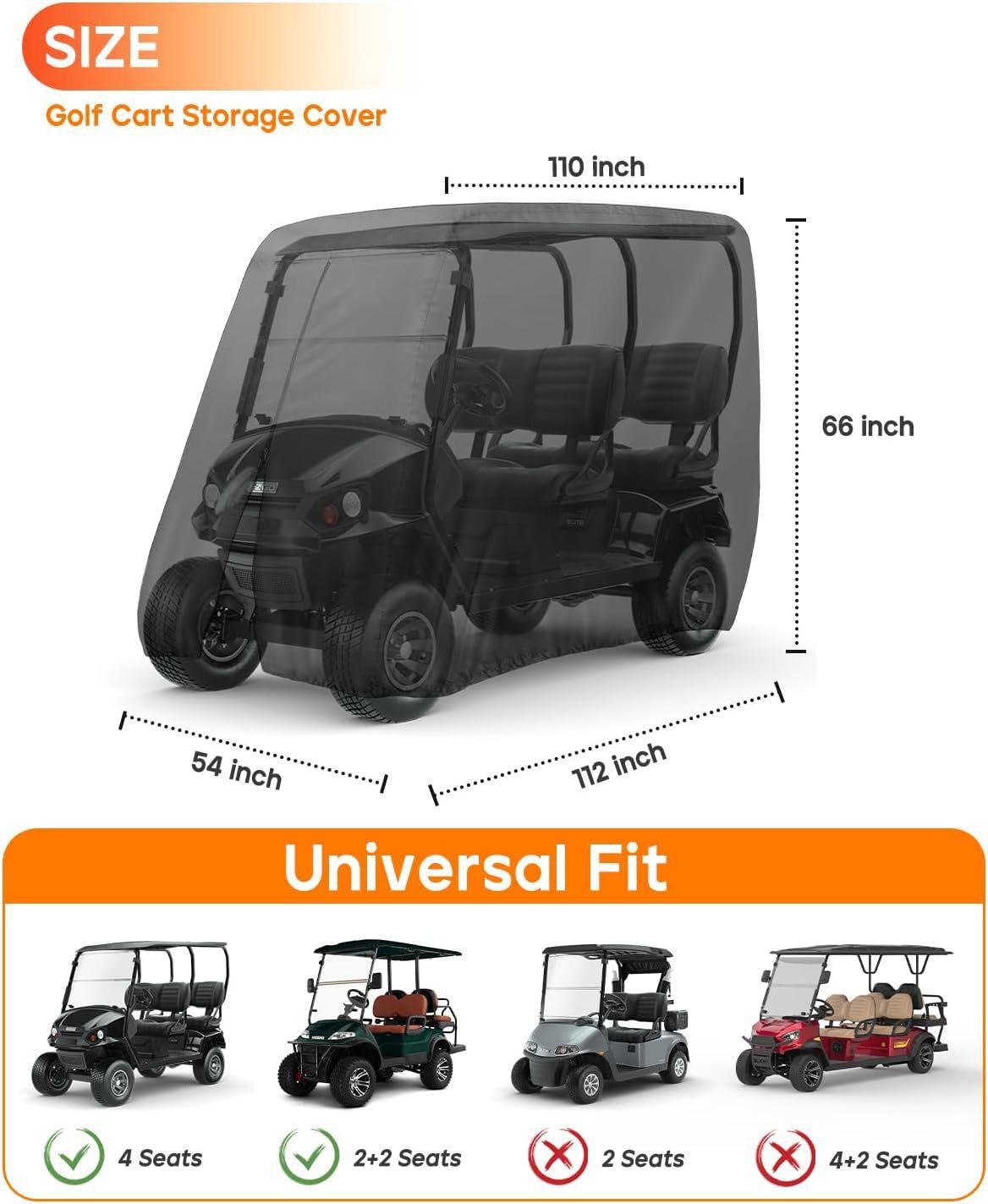 Heavy Duty 420D Oxford Golf Cart Cover with PU Coating view 2