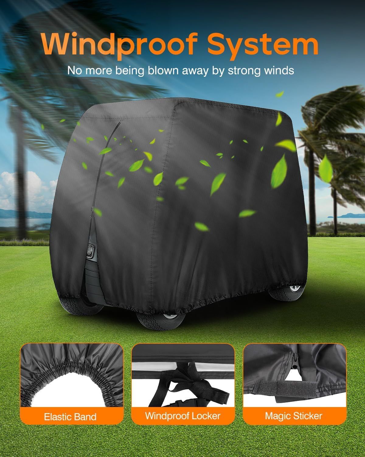 Heavy Duty 420D Oxford Golf Cart Cover with PU Coating view 5