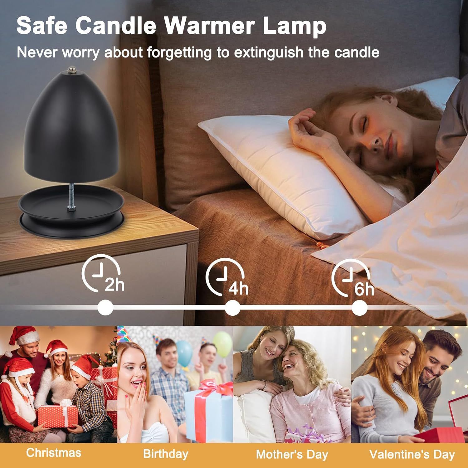 Iron Candle Warmer Lamp with Elegant Egg-Shaped Shade view 11