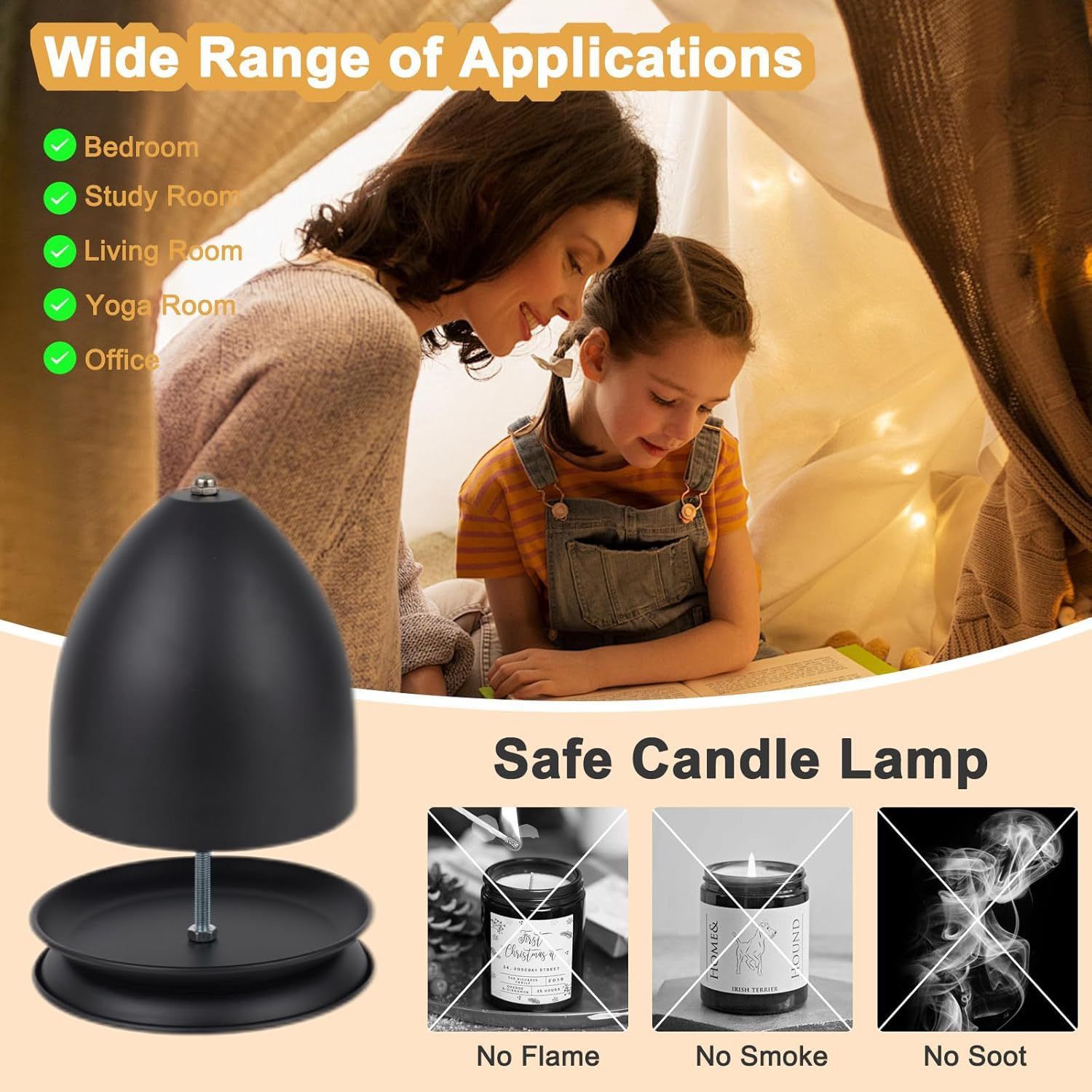 Iron Candle Warmer Lamp with Elegant Egg-Shaped Shade view 12