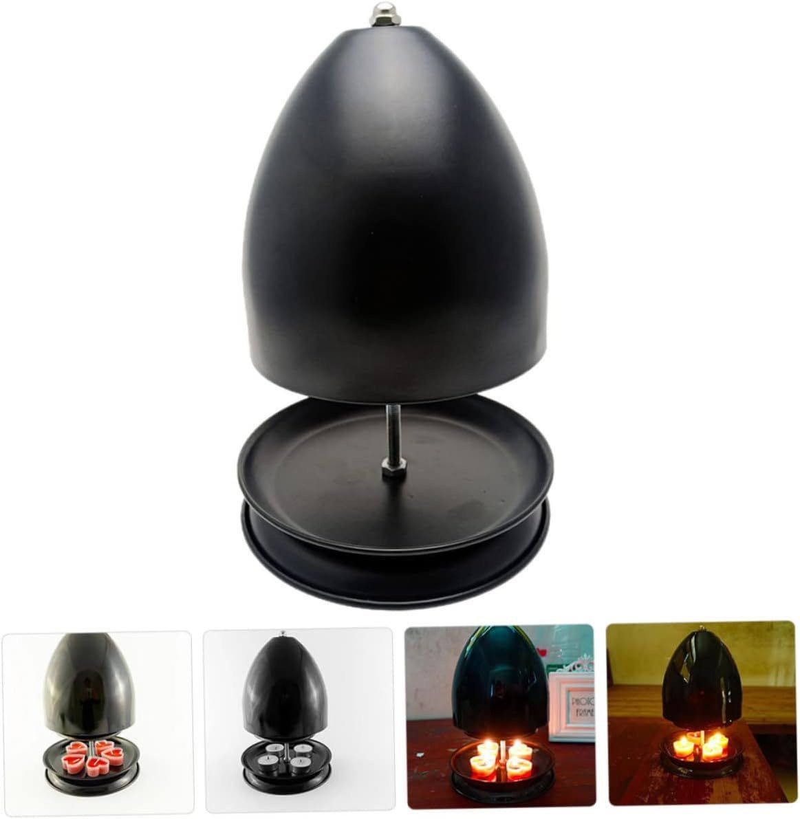 Iron Candle Warmer Lamp with Elegant Egg-Shaped Shade view 6