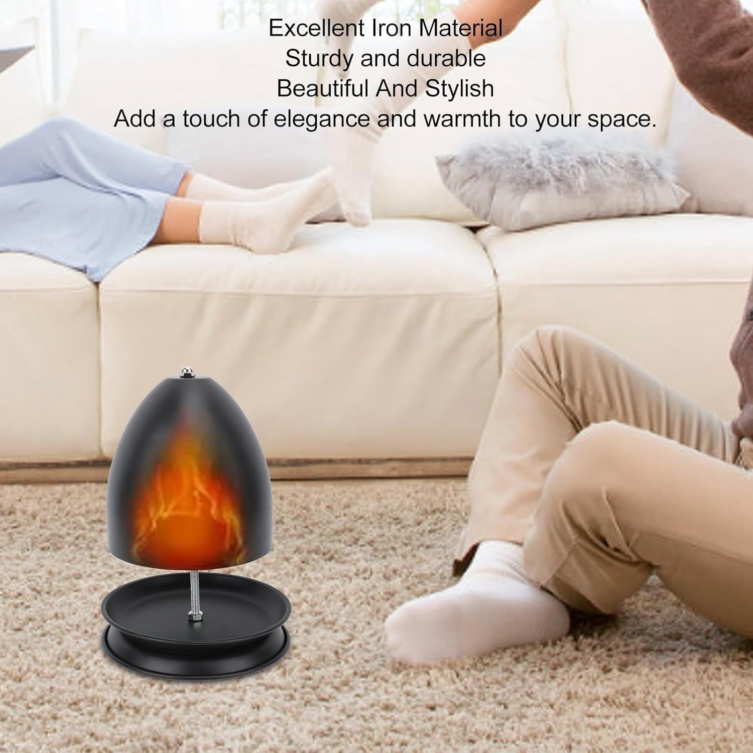 Iron Candle Warmer Lamp with Elegant Egg-Shaped Shade view 9