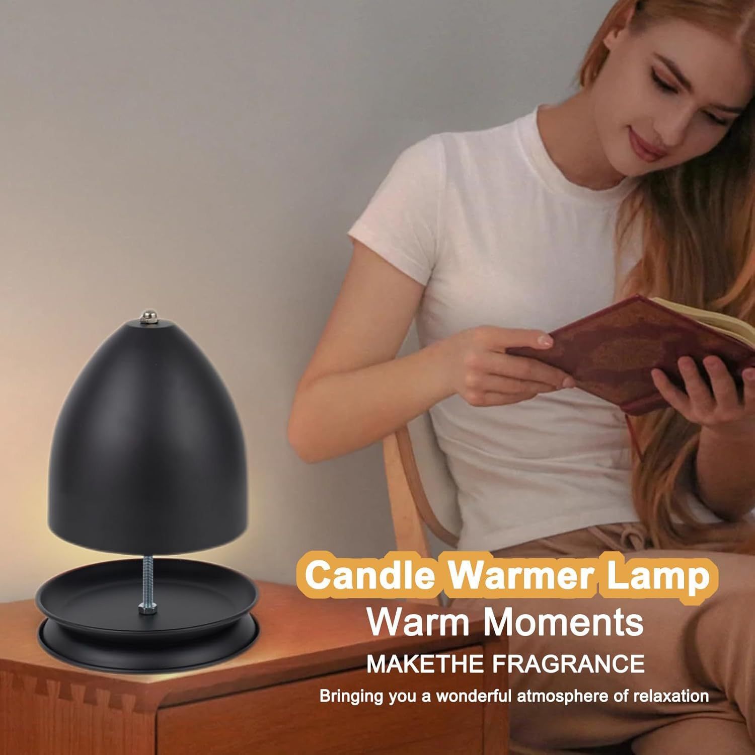 Iron Candle Warmer Lamp with Elegant Egg-Shaped Shade view 10