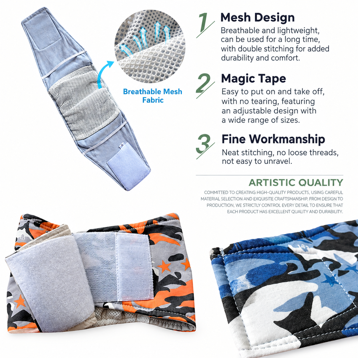 Male Dog Belly Band Wrap Reusable Washable Diaper for Marking Incontinence view 4