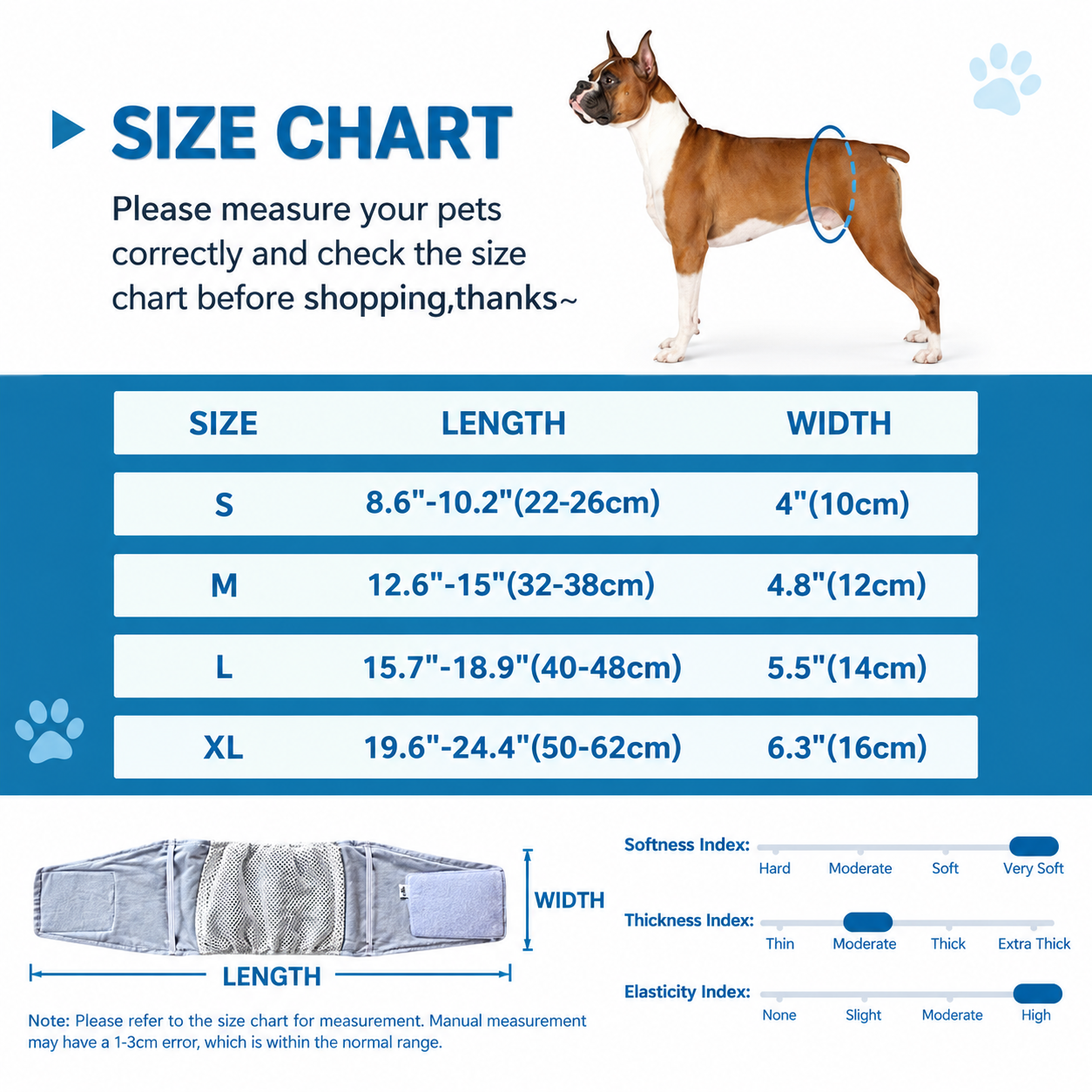 Male Dog Belly Band Wrap Reusable Washable Diaper for Marking Incontinence view 5