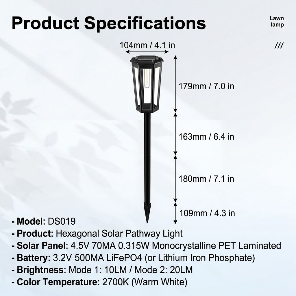 Solar Powered Hexagonal Tungsten Pathway Lights with Warm White Glow view 3