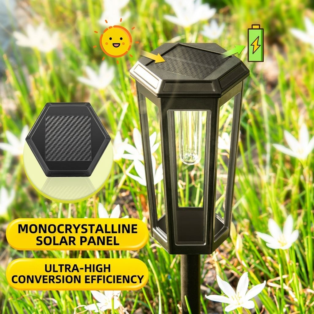 Solar Powered Hexagonal Tungsten Pathway Lights with Warm White Glow view 4