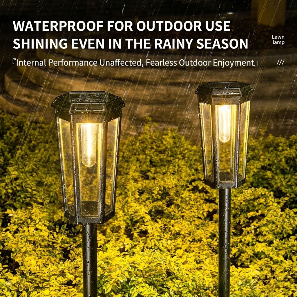 Solar Powered Hexagonal Tungsten Pathway Lights with Warm White Glow view 6