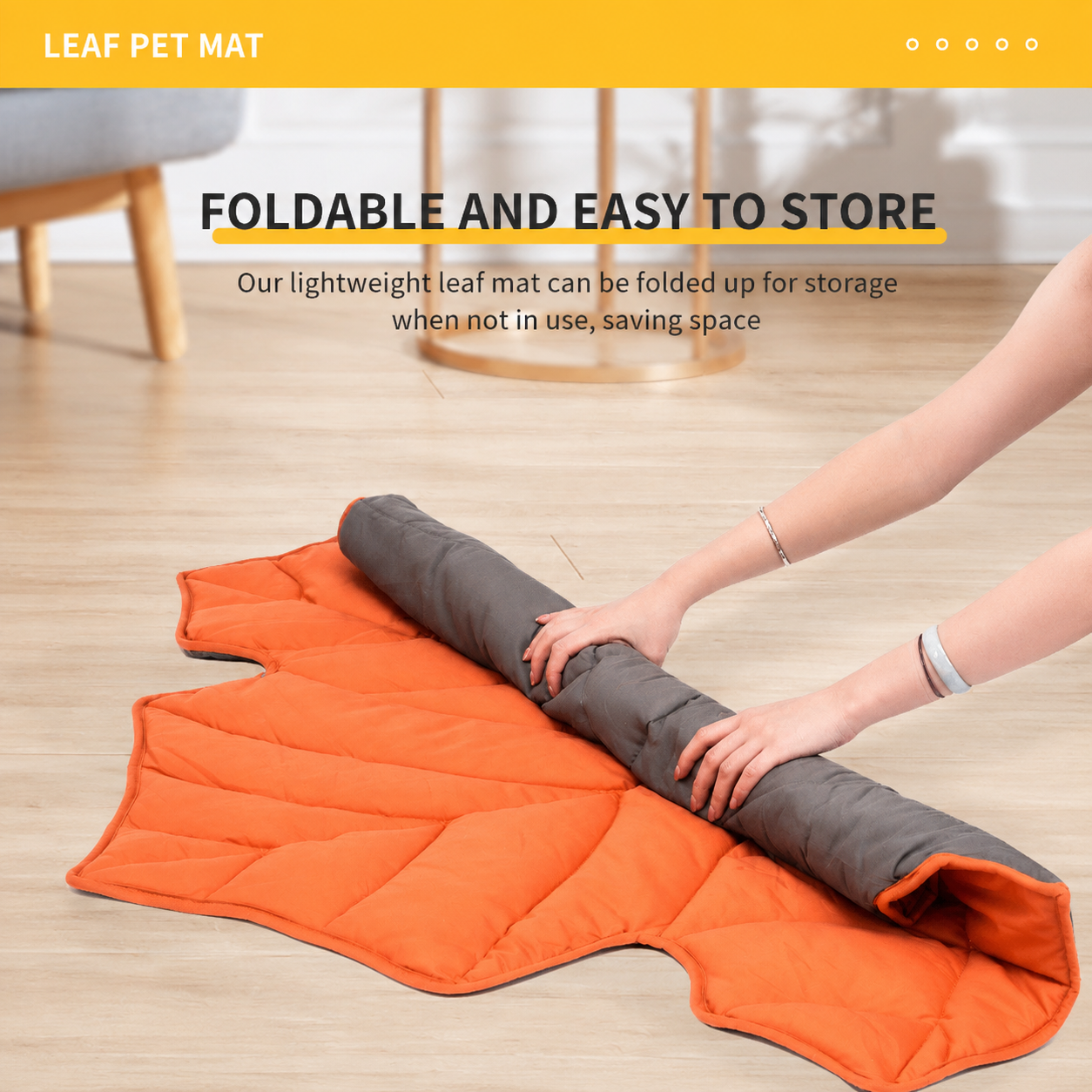 Leaf-Shaped Multi-Functional Pet Mat – Plush view 9