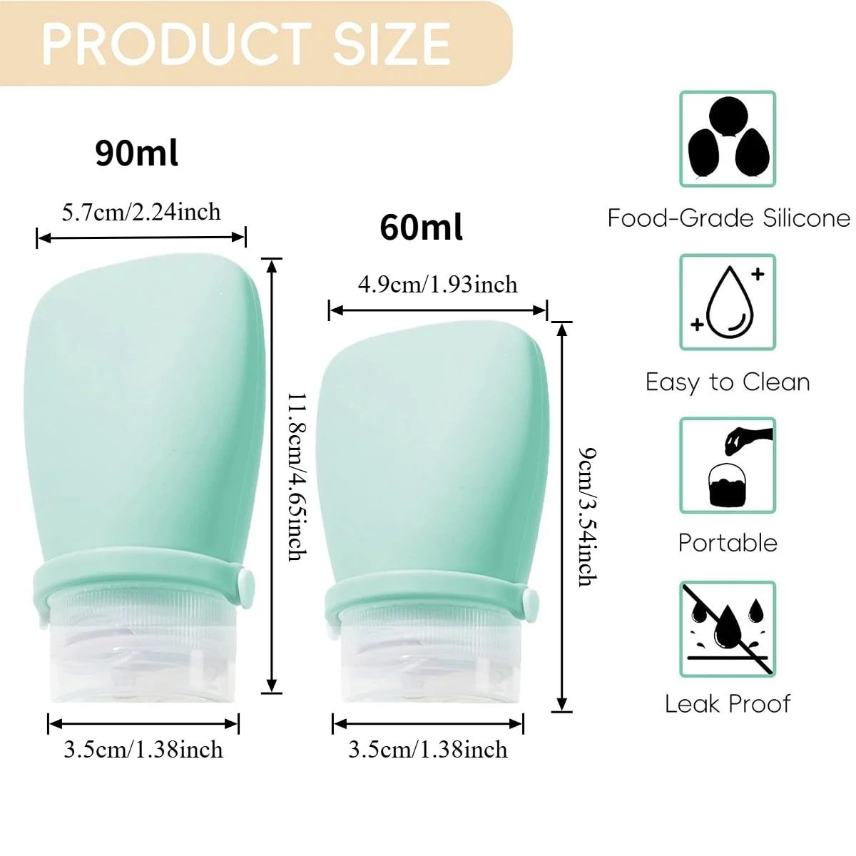 Travel-Friendly Silicone Dispensing Bottle Set for Toiletries view 2
