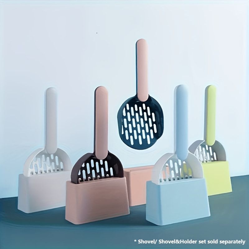 Colorful Cat Litter Scoop Set with Wall-Mountable Storage Base for Easy view 4