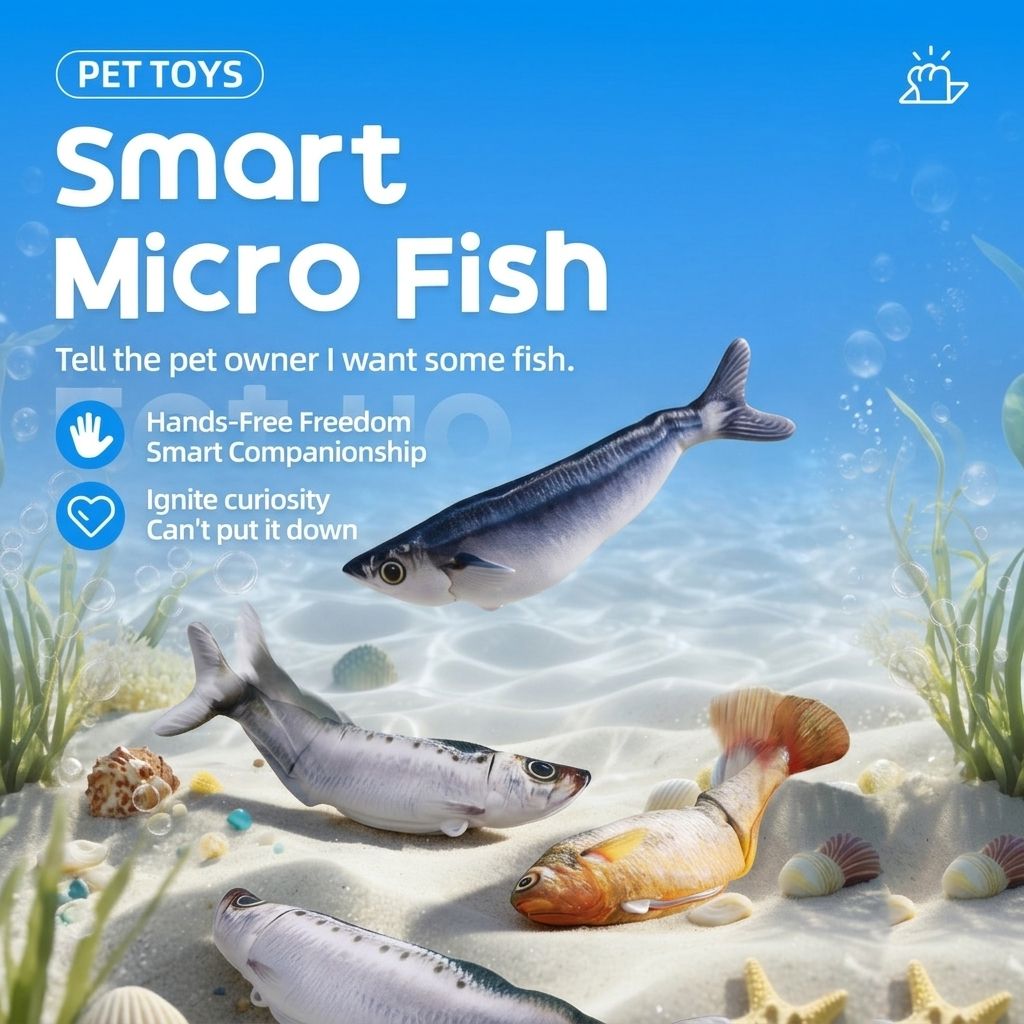Interactive Electric Cat Toy Fish Set – 3 Realistic Mini Simulation Fish with view 5