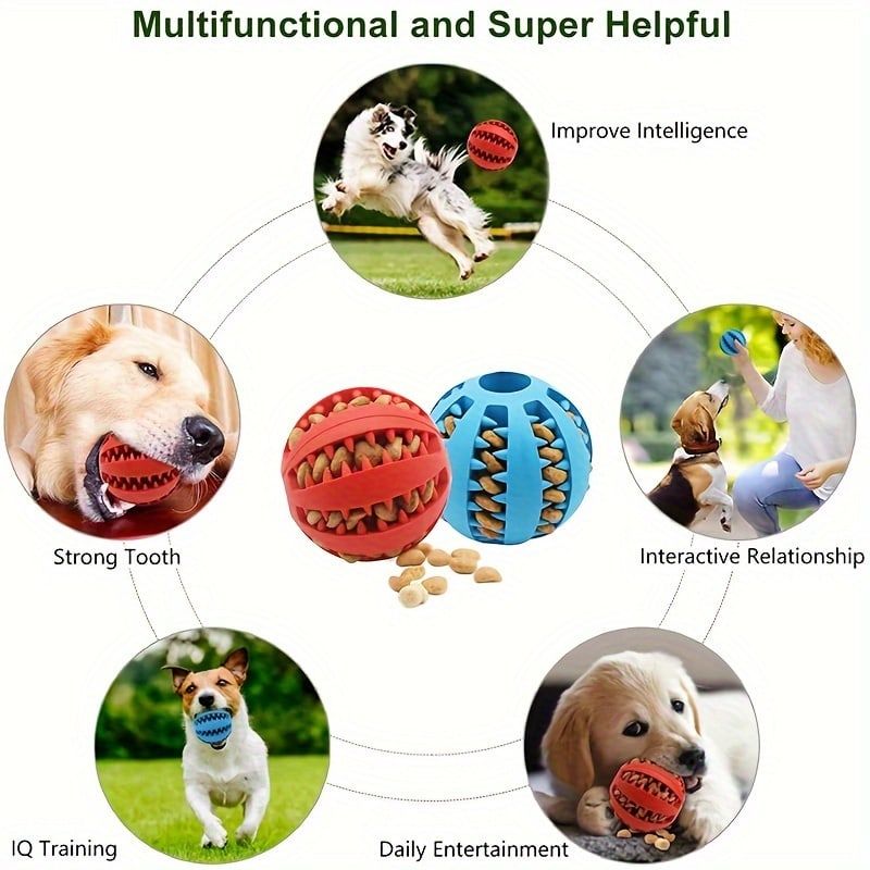 Interactive Dog Chew Toy for Small Breeds - Durable Rubber Treat Dispensing view 3