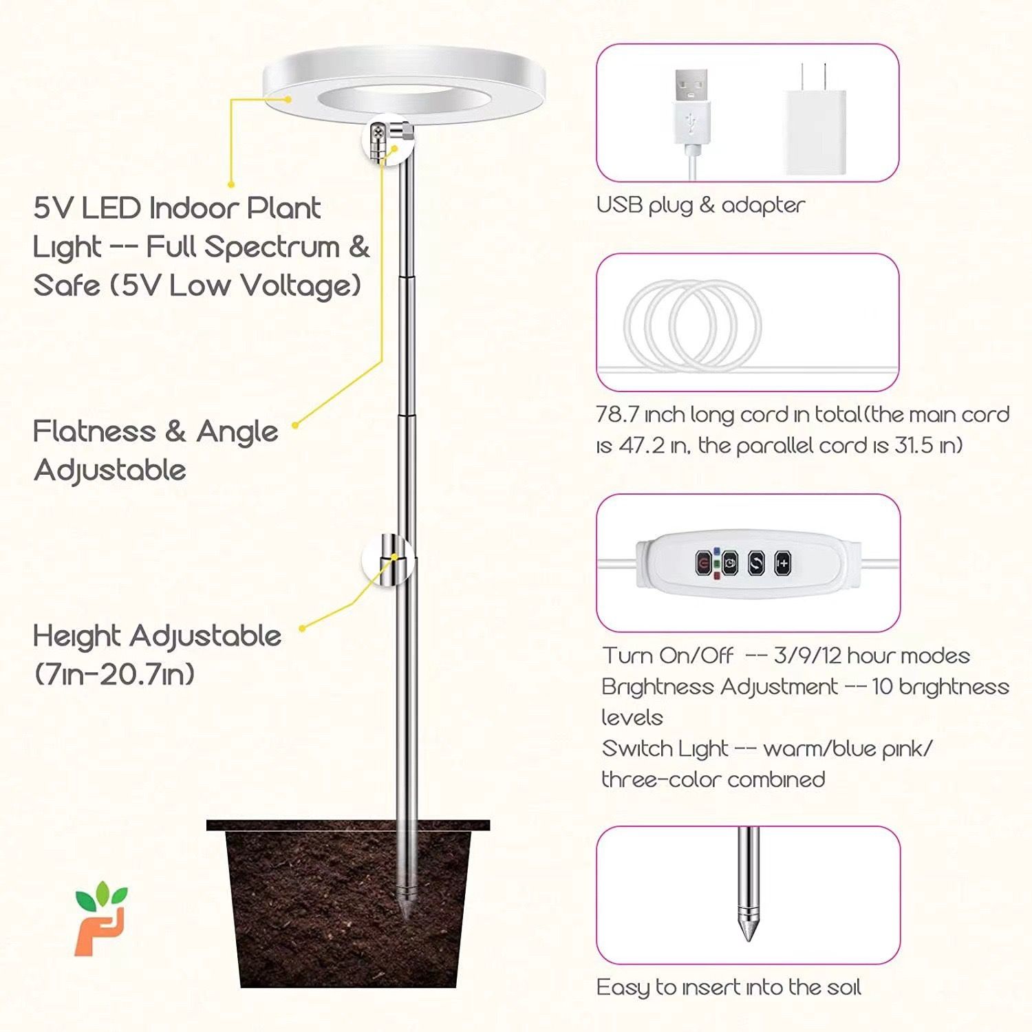 Angel Halo Ring LED Plant Grow Light view 3