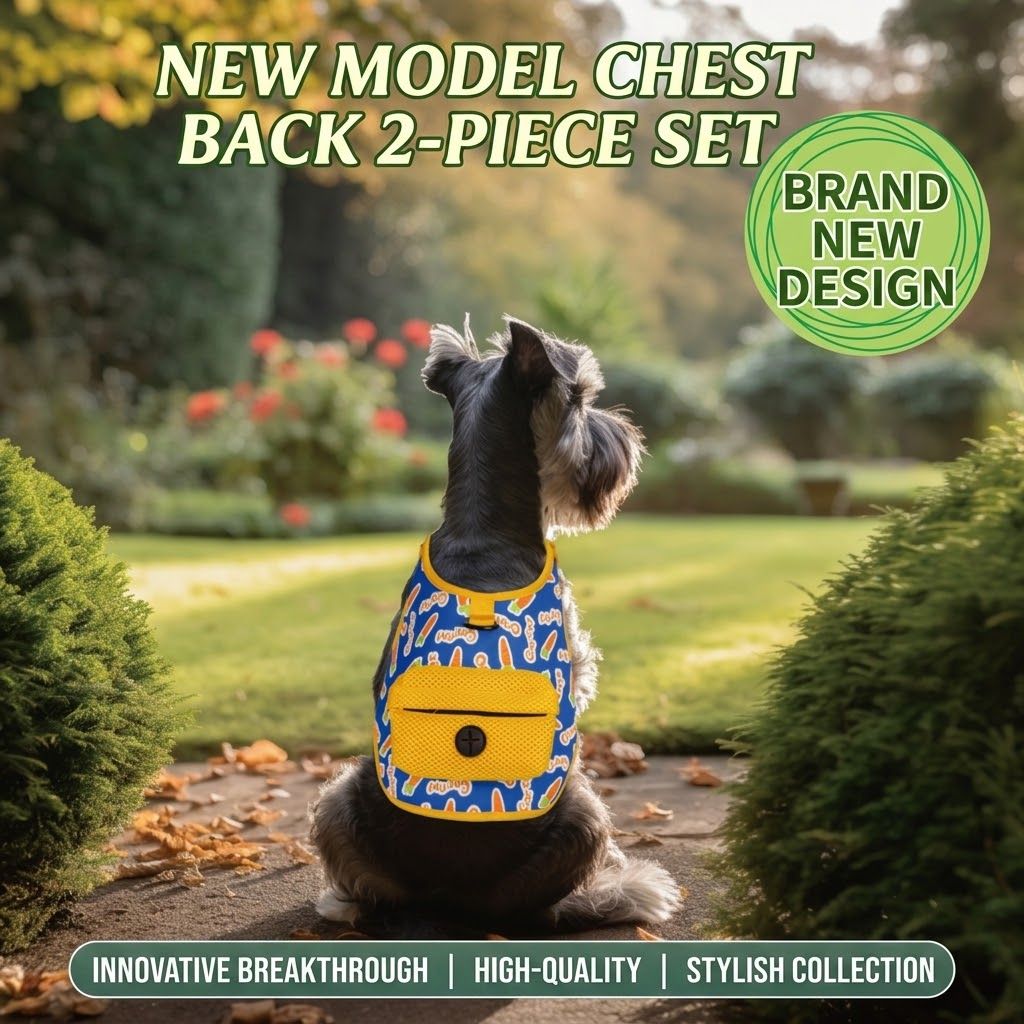 Adventure-Ready Pet Vest Harness with Matching Poop Bag Carrier – Breathable