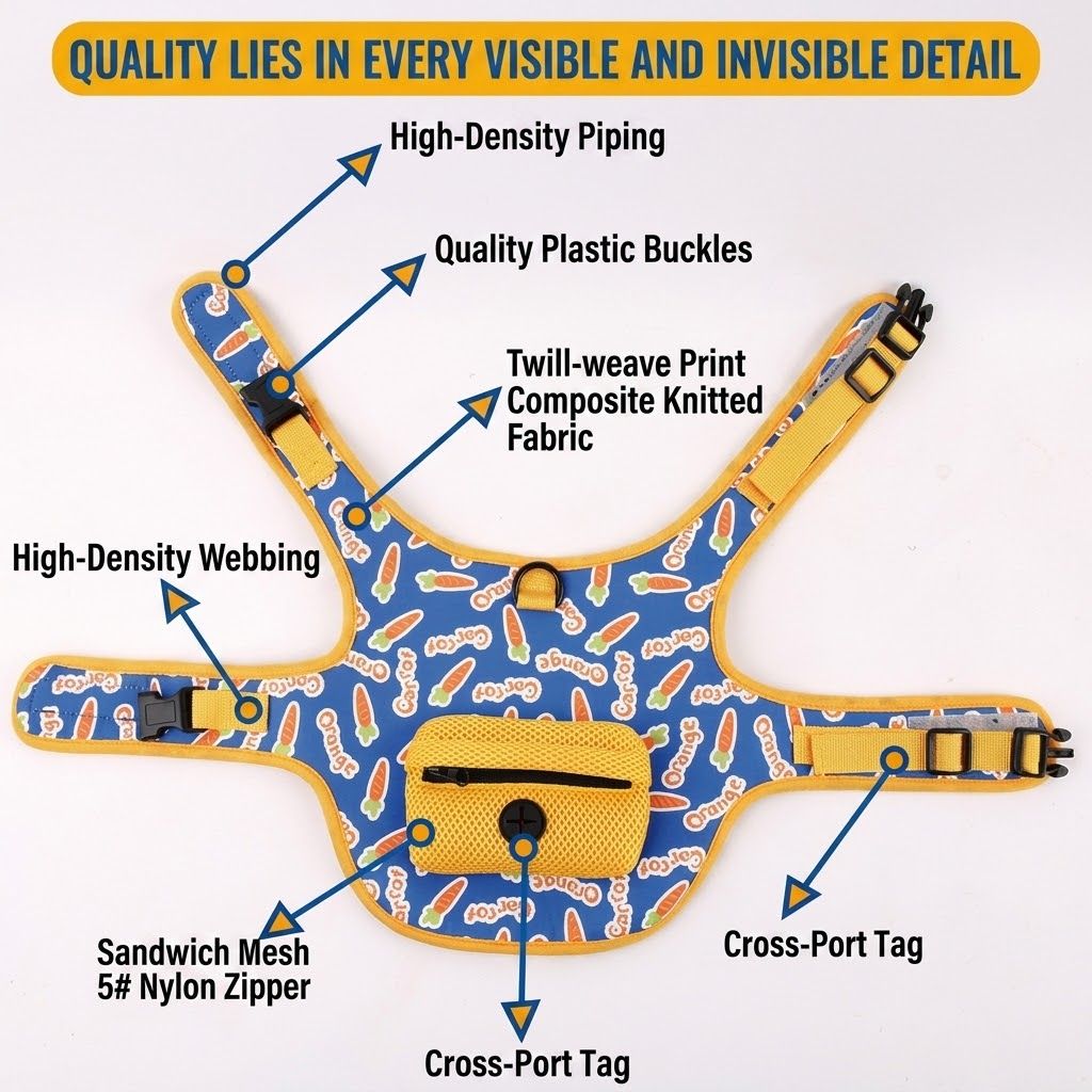 Adventure-Ready Pet Vest Harness with Matching Poop Bag Carrier – Breathable view 5