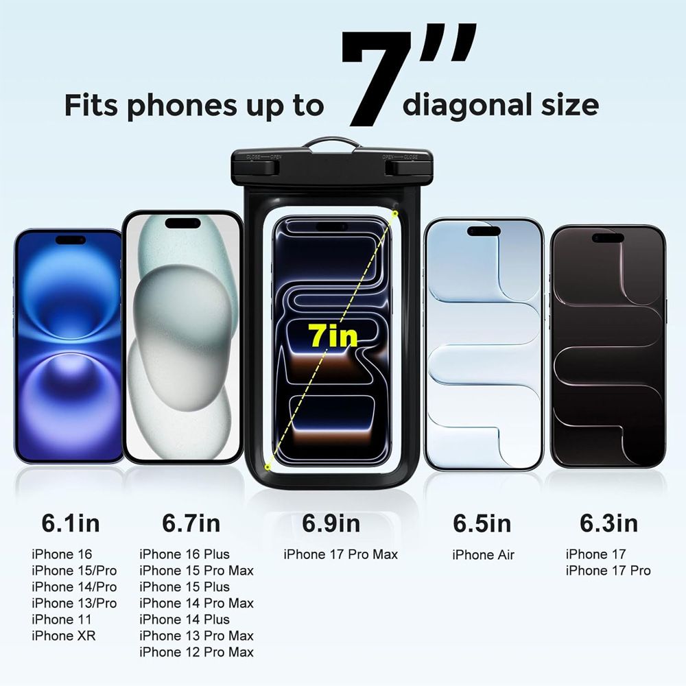 Universal Waterproof Phone Pouch IPX8 Underwater Dry Bag with Touchscreen view 3
