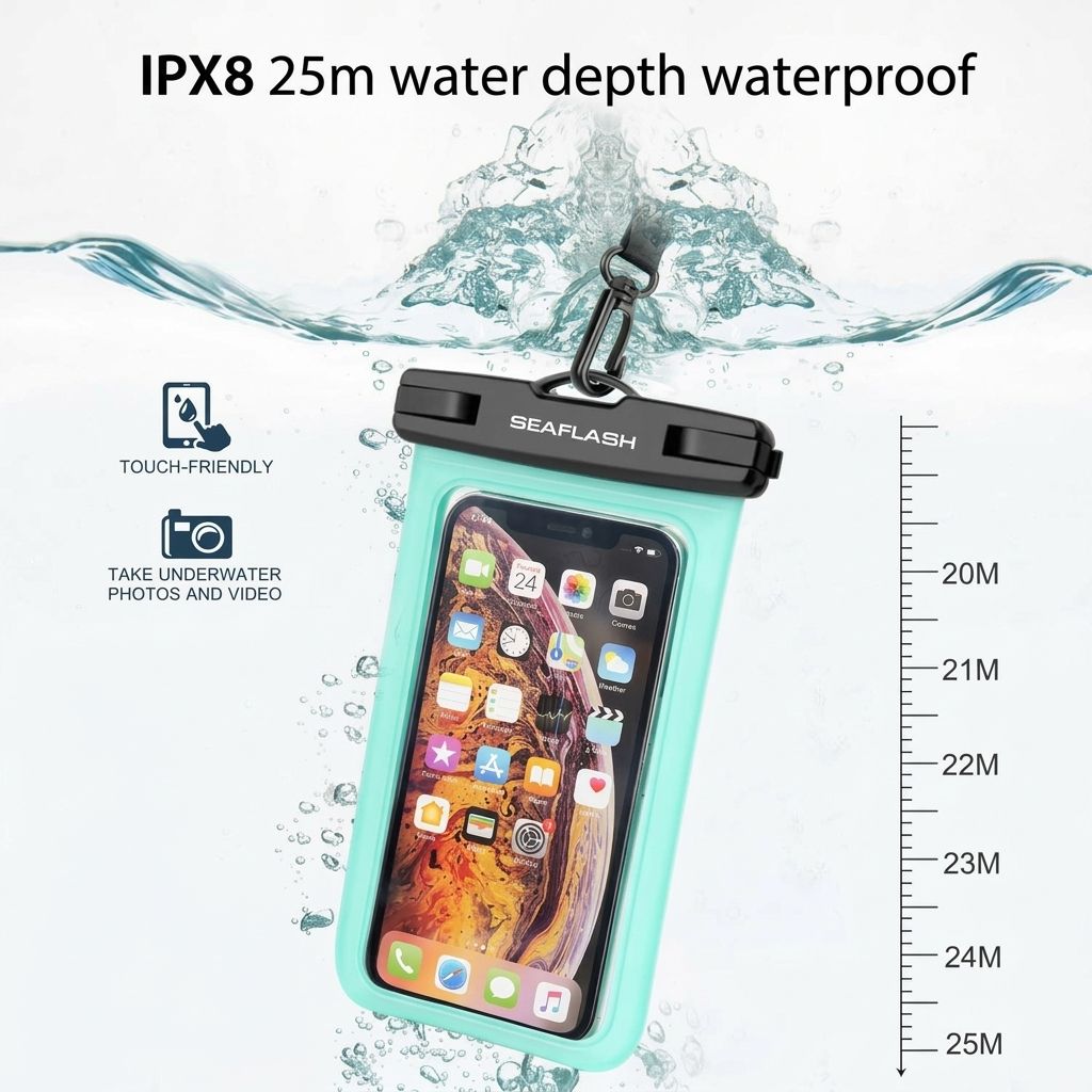 Universal Waterproof Phone Pouch IPX8 Underwater Dry Bag with Touchscreen view 9