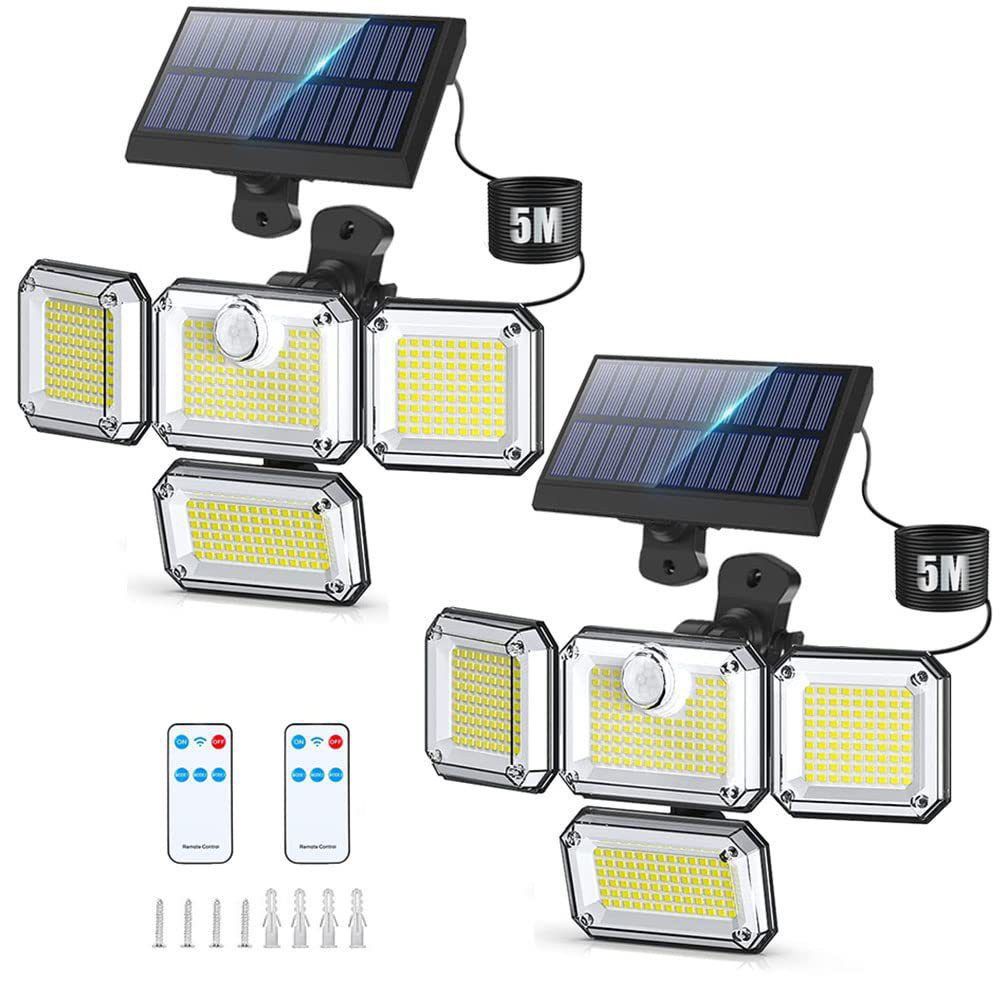 Brighten your outdoors with this four-head solar motion sensor wall light view 12