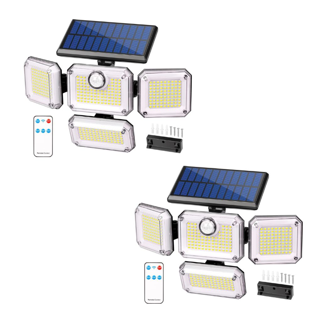 Brighten your outdoors with this four-head solar motion sensor wall light view 14