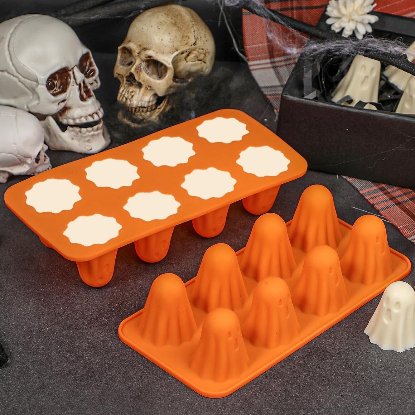Spooky Halloween Ghost Silicone Mold – Create 8 Adorable Ghost-Shaped Chocolates view 4