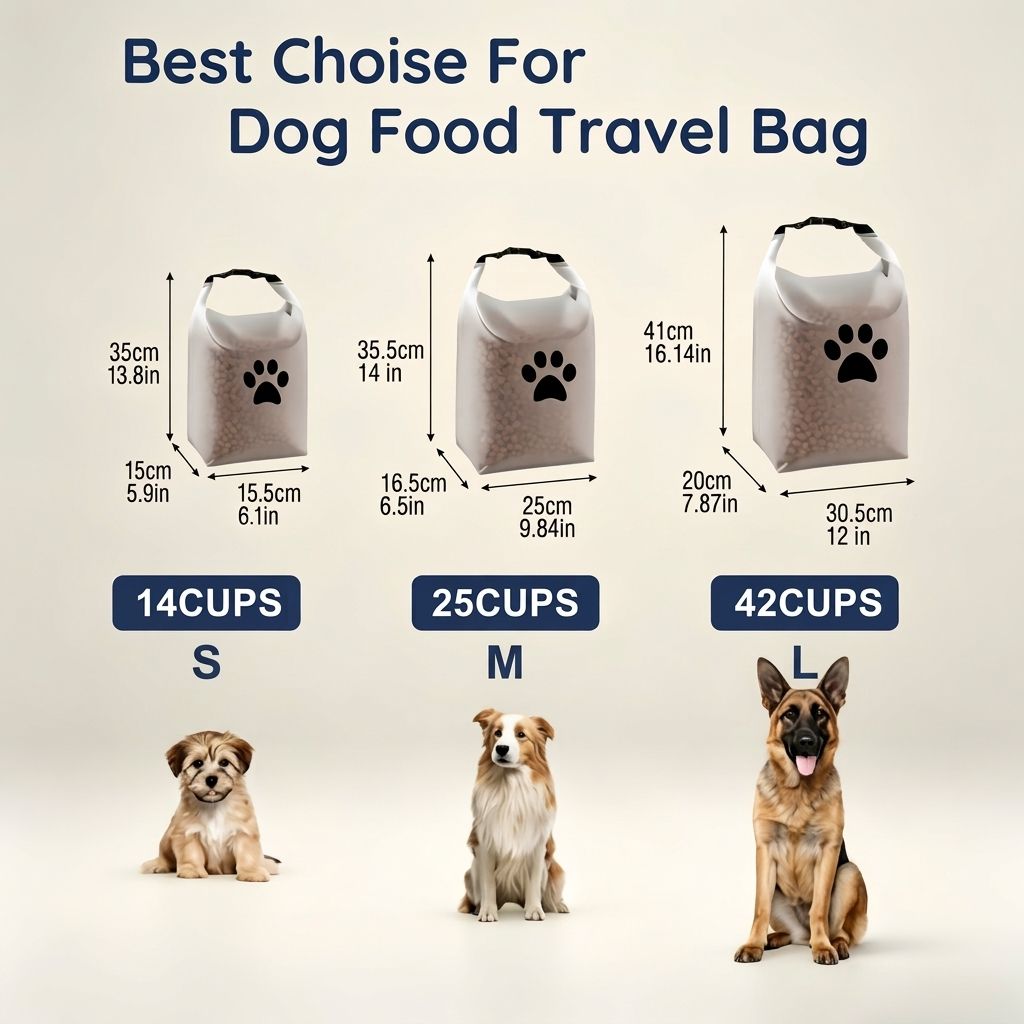 Portable Pet Food Travel Storage Bag Roll-Top Sealed Moisture-Proof Food view 2