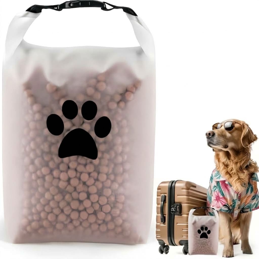 Portable Pet Food Travel Storage Bag Roll-Top Sealed Moisture-Proof Food