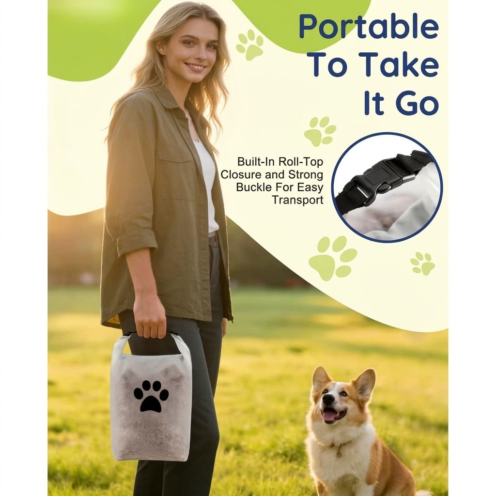 Portable Pet Food Travel Storage Bag Roll-Top Sealed Moisture-Proof Food view 7