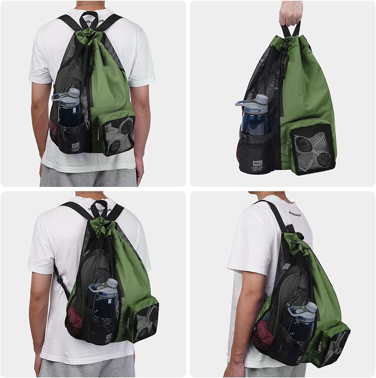 Drawstring Mesh Backpack for Gym view 4