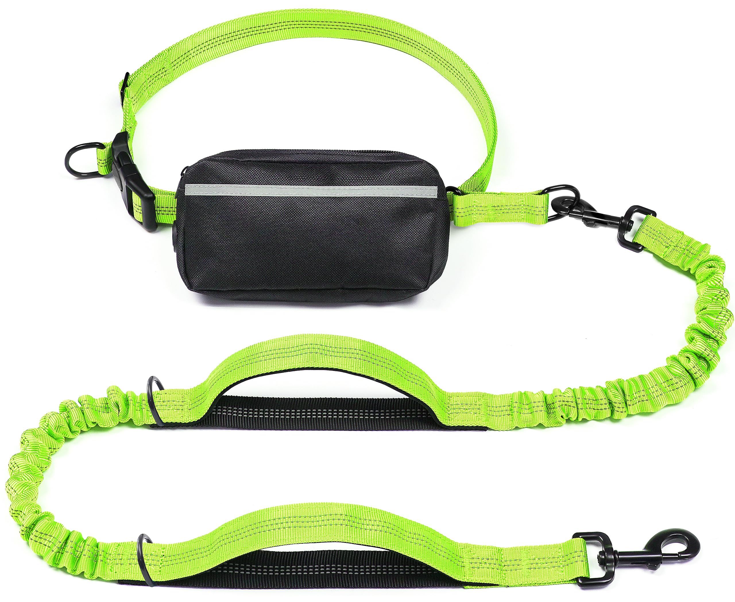 Hands-Free Dog Leash Set with Waist Belt and Storage Pouch view 2