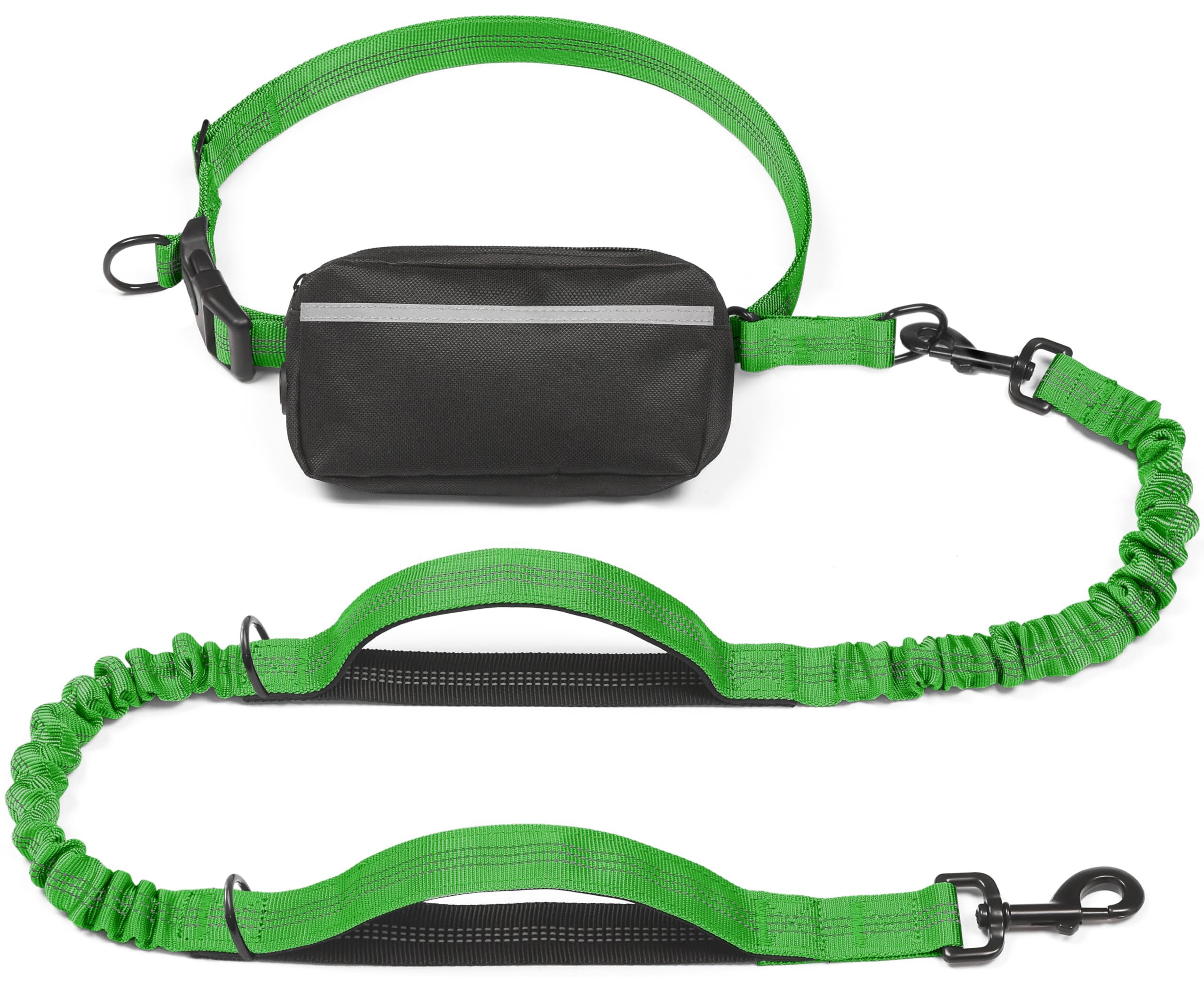 Hands-Free Dog Leash Set with Waist Belt and Storage Pouch — image 1