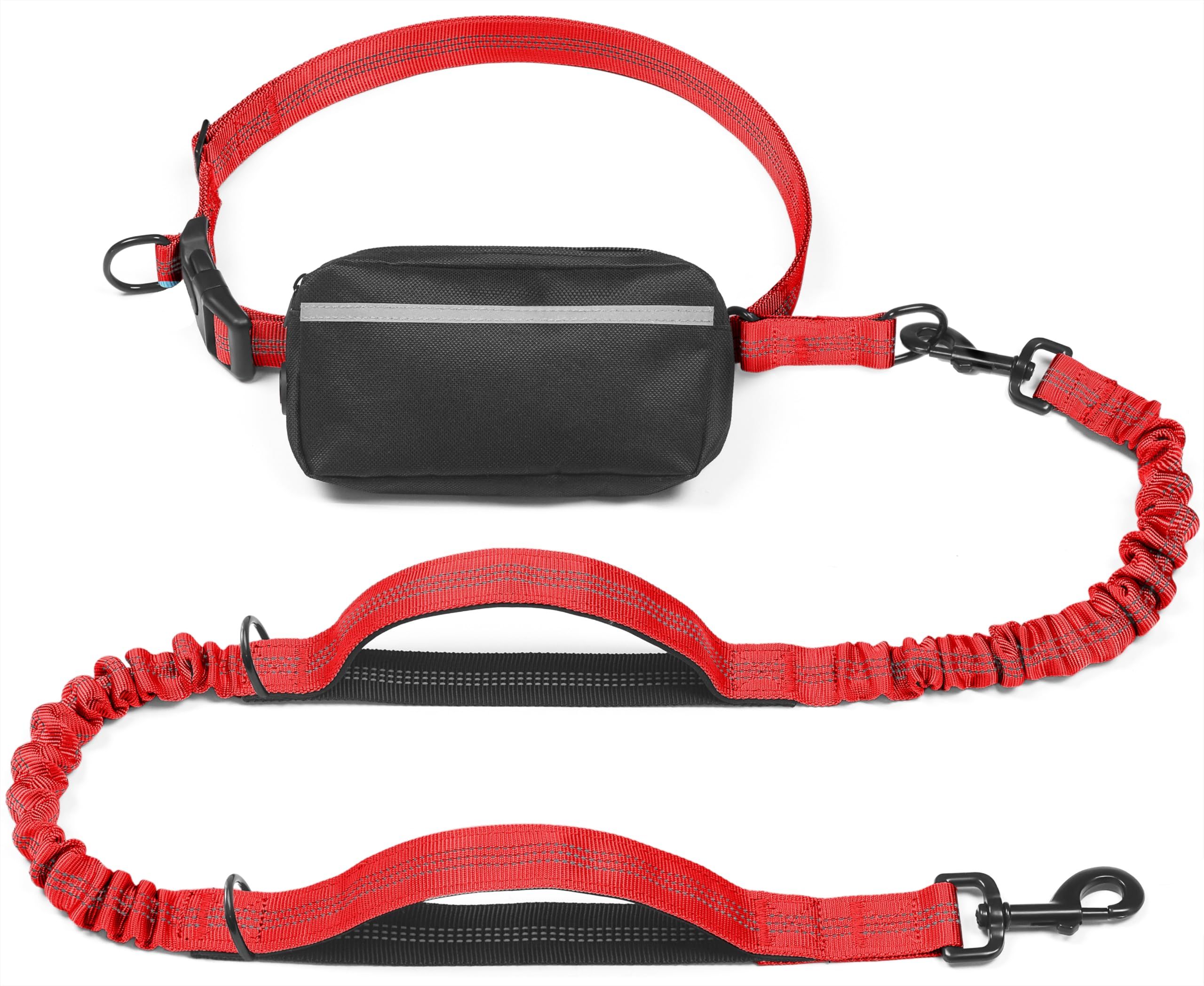 Hands-Free Dog Leash Set with Waist Belt and Storage Pouch view 4