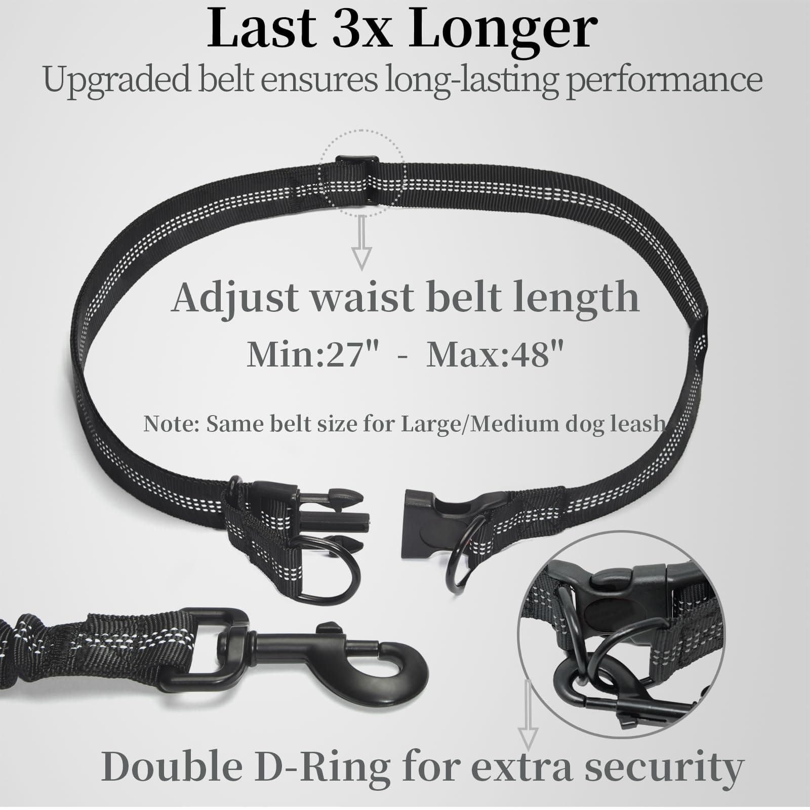 Hands-Free Dog Leash Set with Waist Belt and Storage Pouch view 11