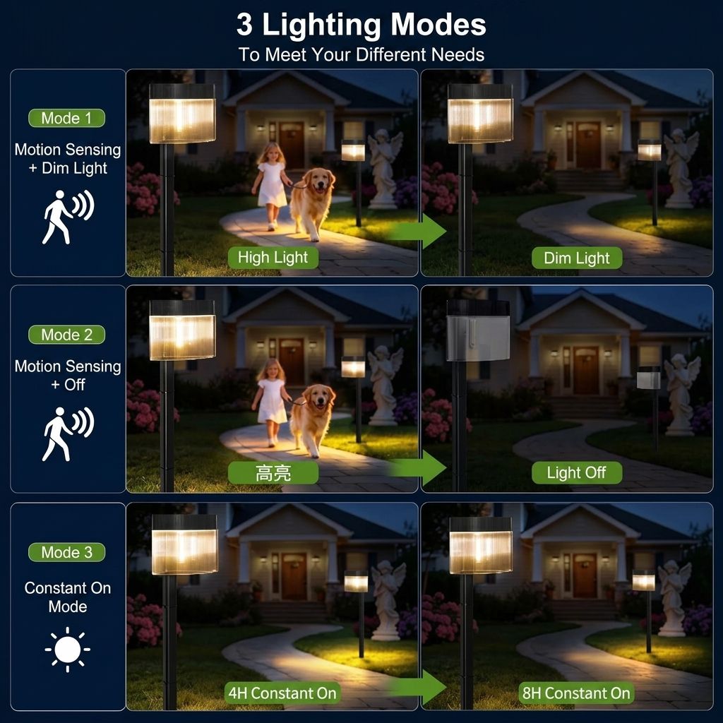 Solar Powered Outdoor Wall Lamp with Radar Motion Sensor view 5