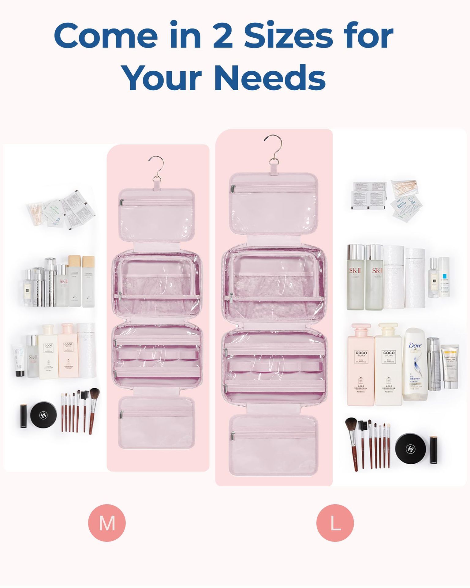 Large Capacity Hanging Travel Toiletry Bag with Jewelry Organizer view 4