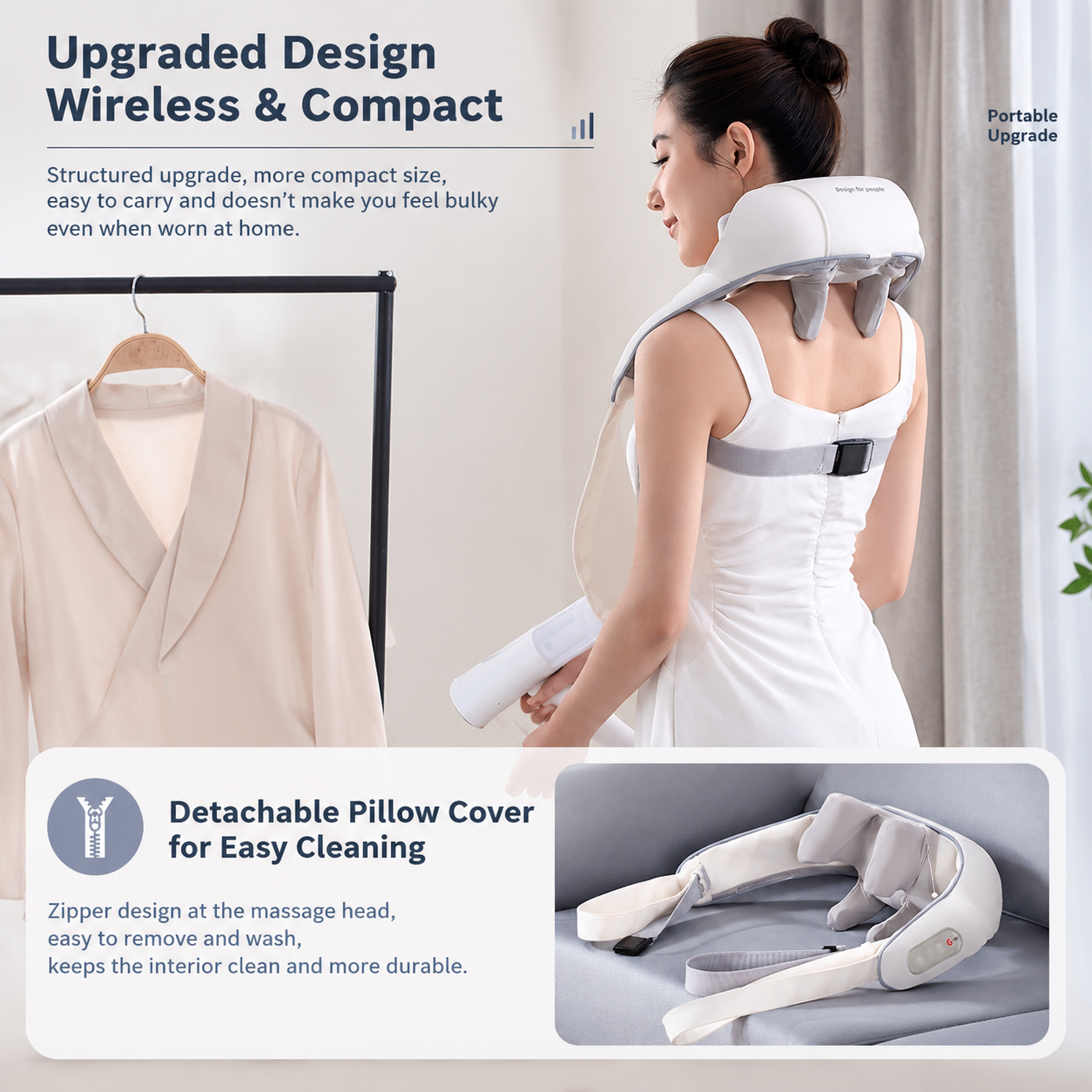 Wireless U-Shaped Neck and Shoulder Massager with Adjustable Strap for Home view 9