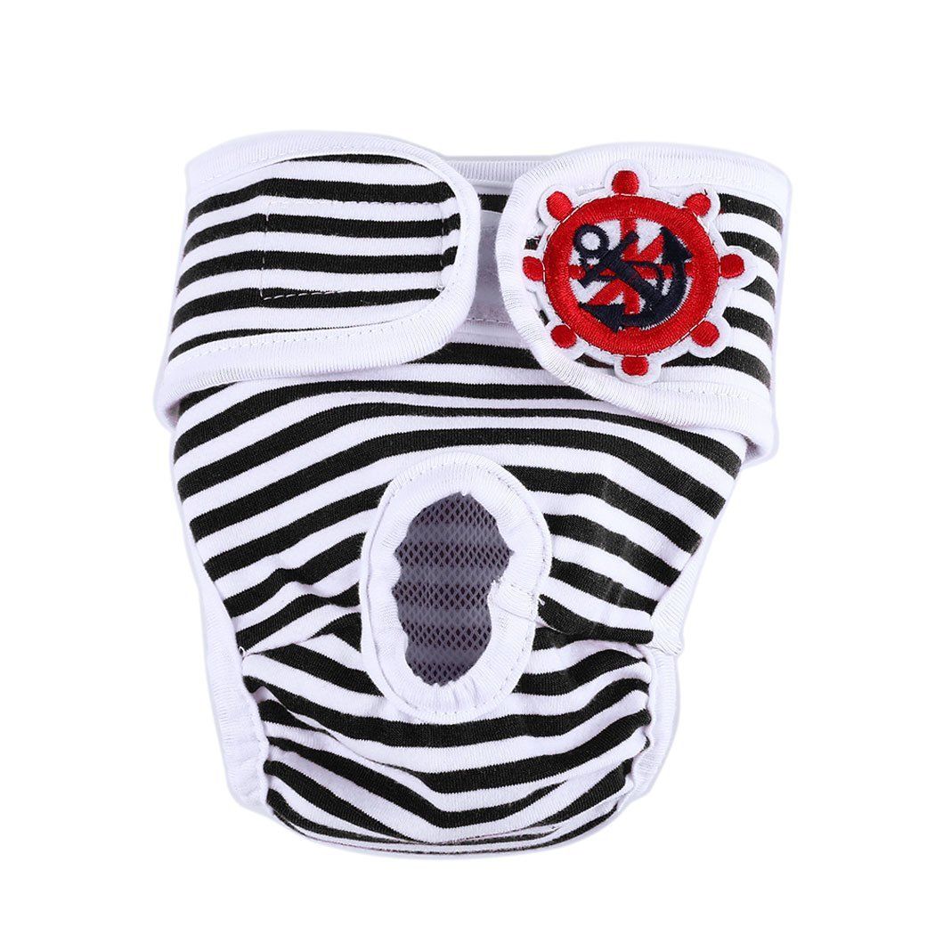 Washable Dog Physiological Underwear with Nautical Striped Design view 10