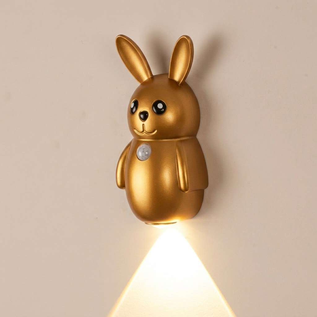 Adorable Cartoon Rabbit LED Motion Sensor Wall Light view 12