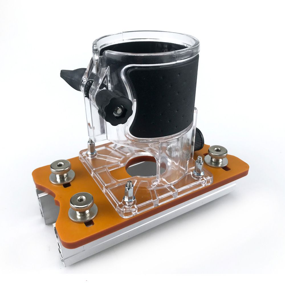Multi-Function Router Slotting Jig with Adjustable Base for Woodworking Trimming
