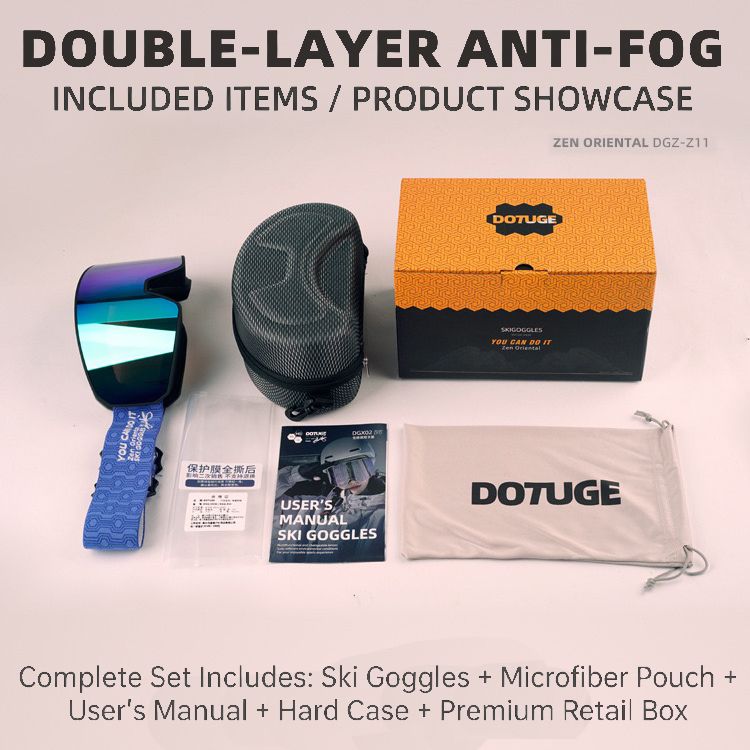 DOTUGE DGZ-Z11 Ski Goggles with Italian REVO Coating view 6
