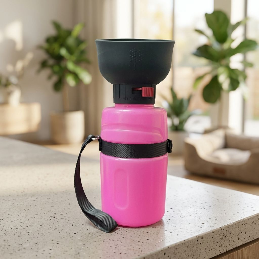 Portable Pet Water Bottle with Foldable Bowl Cap view 12