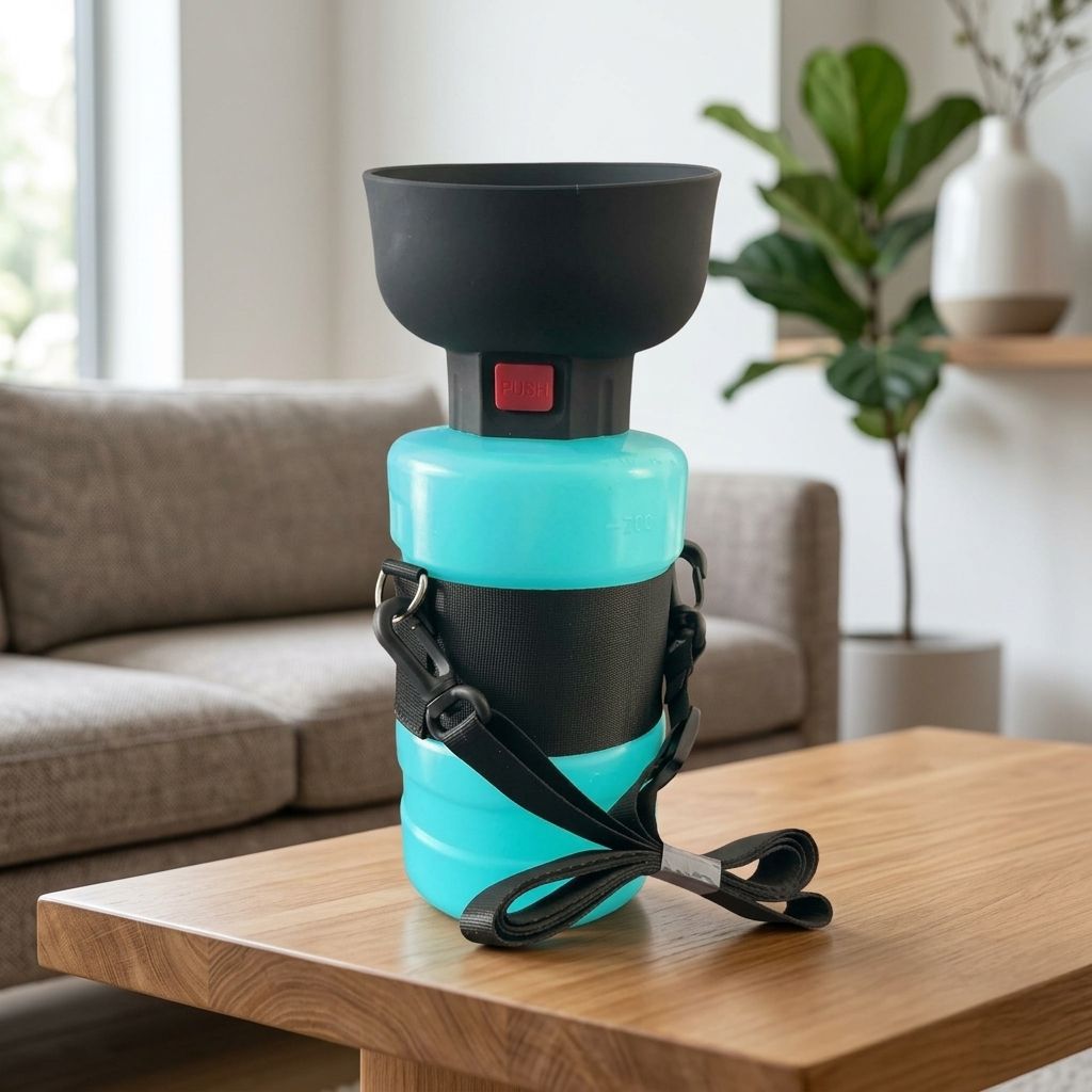 Portable Pet Water Bottle with Foldable Bowl Cap view 13