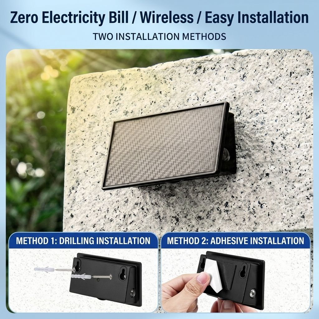Solar Powered Outdoor Wall Light with Triple-Sided Glow view 5