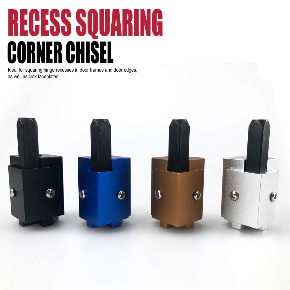 Woodworking Corner Chisel for Squaring Hinge Recesses and Lock Plate Mortises