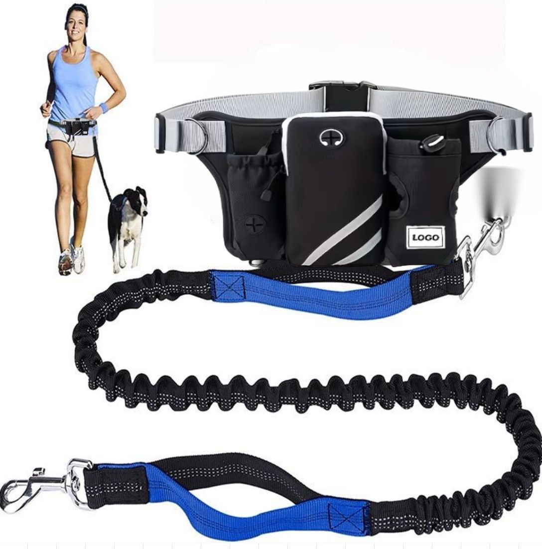 Hands-Free Dog Walking Waist Pack with Bungee Leash Set – Adjustable Running — image 1