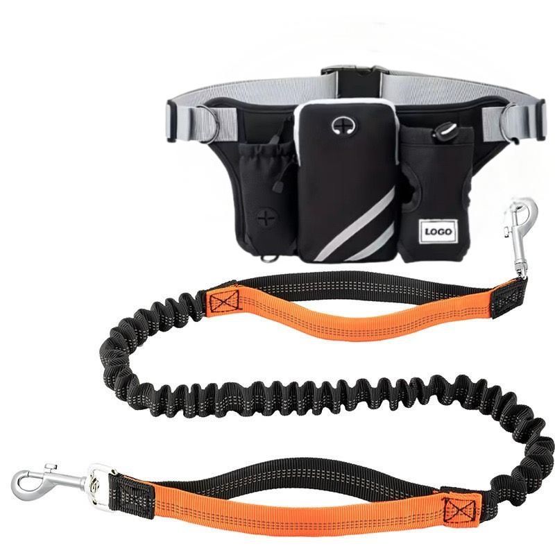 Hands-Free Dog Walking Waist Pack with Bungee Leash Set – Adjustable Running view 9