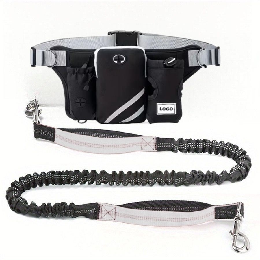 Hands-Free Dog Walking Waist Pack with Bungee Leash Set – Adjustable Running view 15