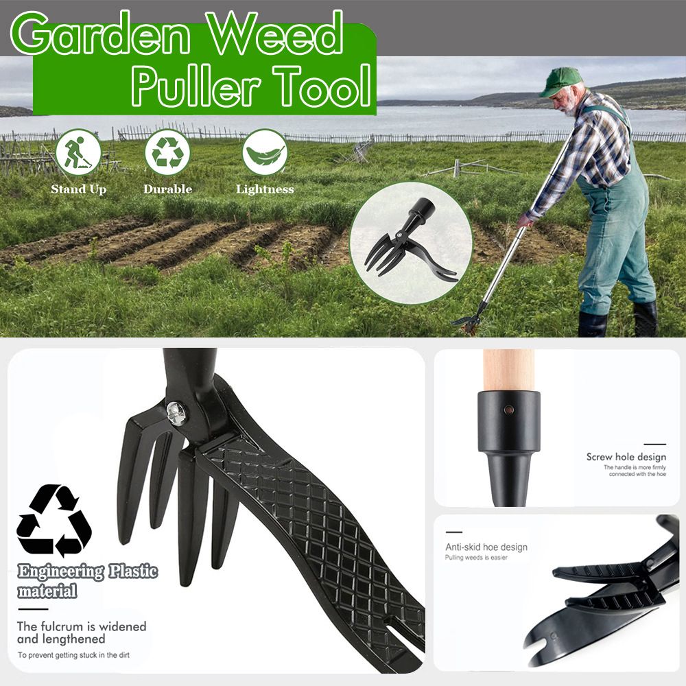 Standing Weed Puller Tool with Foot Lever and Four-Claw Gripper for Garden view 5