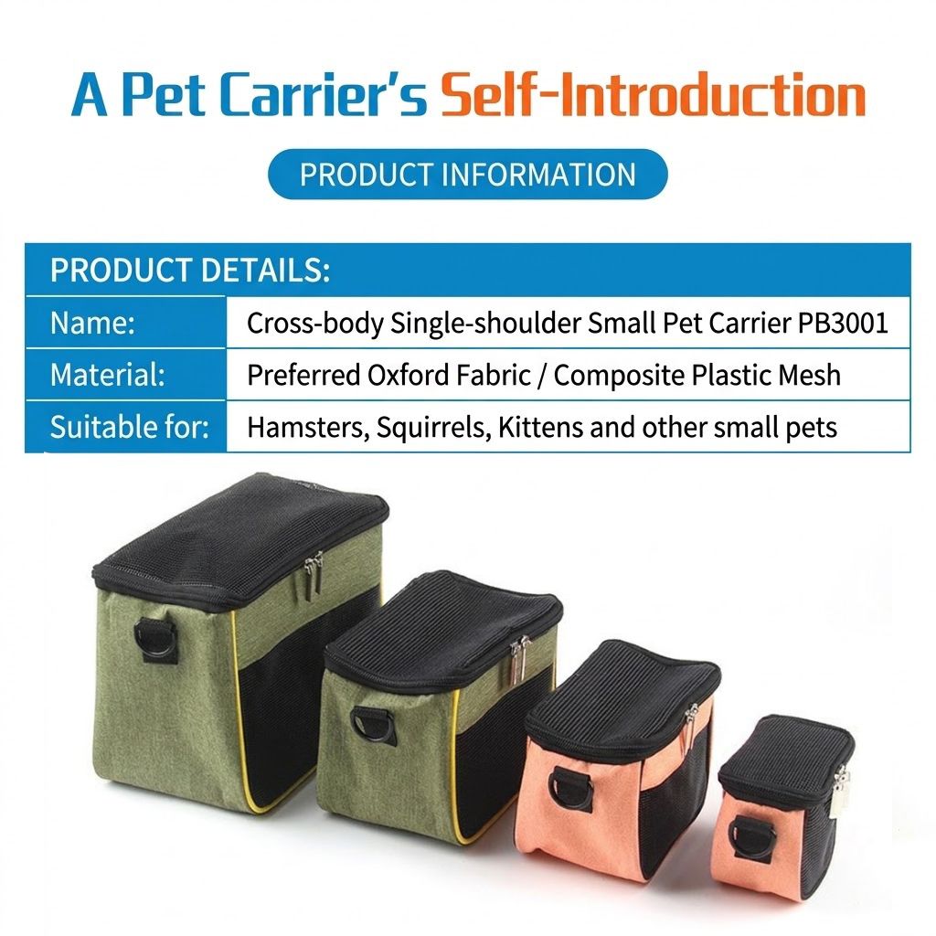 Compact Pet Carrier Sling Bag for Small Animals – Breathable Oxford Mesh view 2